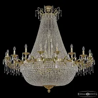 Люстра подвесная 2201H210/20/160IV/Y1 G Bohemia Ivele Crystal без плафона на 48 ламп, основание золотое прозрачное в стиле классический drops