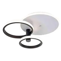 Люстра потолочная LED с пультом Contour 10213/2LED BL White Escada белая на 1 лампа, основание чёрное белое в стиле современный с пультом кольца
