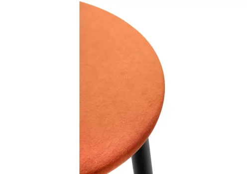Барный стул Гангток катания флам / черный матовый 469984 Woodville, оранжевый/велюр, ножки/металл/чёрный, размеры - ****370*370 фото 3