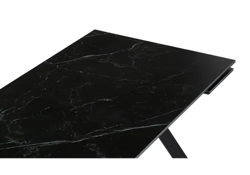 Керамический стол Габбро 140х80х76 черный мрамор / черный 530830 Woodville столешница мрамор черный из мдф керамика фото 4
