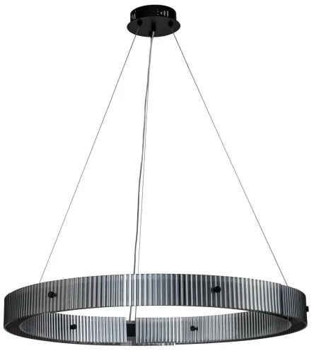 Светильник подвесной LED с пультом Lucen 4007/02/08P Stilfort серый чёрный 1 лампа, основание чёрное в стиле современный хай-тек кольца с пультом фото 8