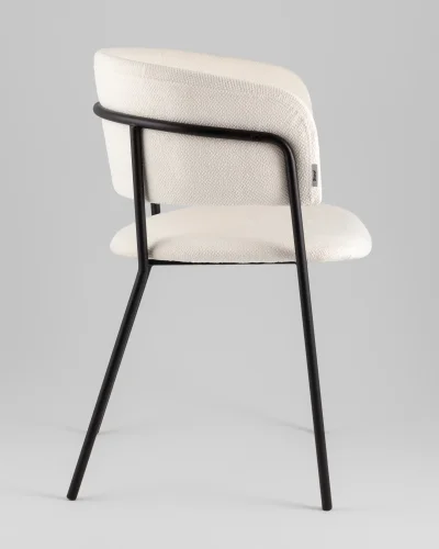 Кресло Нэлли New, буклированный велюр белый УТ000039980 Stool Group, белый/букле, ножки/металл/чёрный, размеры - ***** фото 3