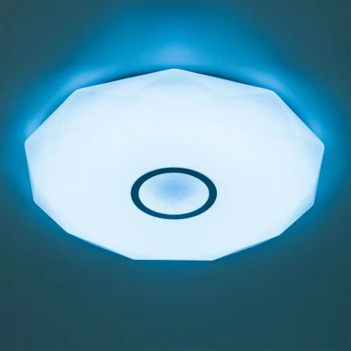 Светильник потолочный LED с пультом с Алисой Диамант Смарт CL713A80G Citilux белый 1 лампа, основание белое в стиле современный с пультом фото 2