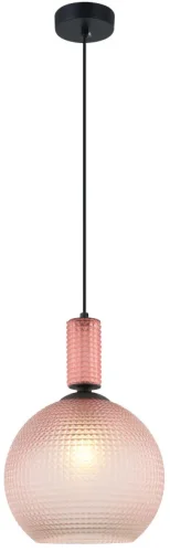 Светильник подвесной Coloure 2128/12/01P Stilfort розовый 1 лампа, основание чёрное в стиле современный 