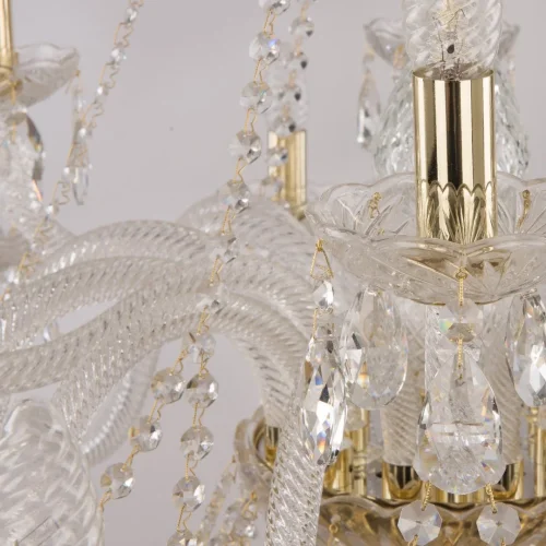 Люстра подвесная 101/12+6/360 G Bohemia Ivele Crystal без плафона на 18 ламп, основание золотое прозрачное в стиле классический sp фото 5