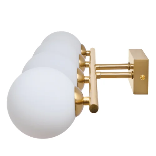 Бра Valency MR2030-4W MyFar белый на 4 лампы, основание золотое в стиле современный шар фото 4
