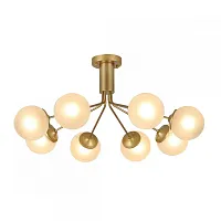 Люстра потолочная Pax 2631-8U F-promo белая на 8 ламп, основание золотое в стиле современный шар