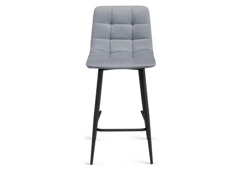 Полубарный стул Чилли К светло-серый / черный 502080 Woodville, серый/велюр, ножки/металл/чёрный, размеры - ****430*420 фото 2