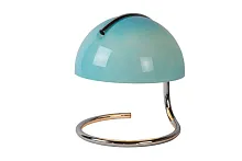 Настольная лампа Cato 46516/01/35 Lucide синяя 1 лампа, основание хром металл в стиле винтаж 