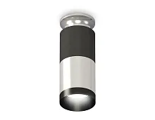 Светильник накладной Techno spot XS6305100 Ambrella light чёрный серебряный 1 лампа, основание серебряное в стиле современный круглый