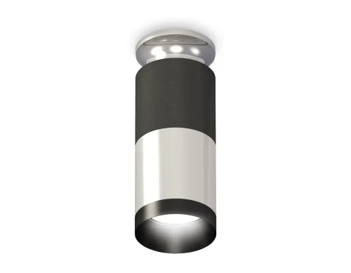 Светильник накладной Techno spot XS6305100 Ambrella light чёрный серебряный 1 лампа, основание серебряное в стиле современный круглый