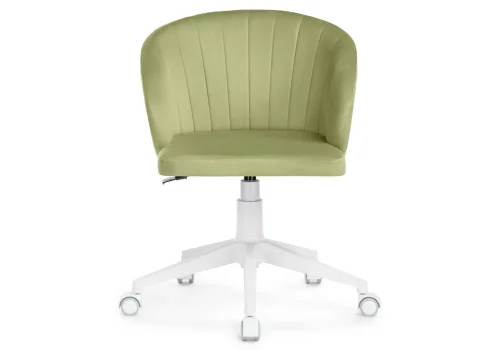 Компьютерное кресло Пард confetti green 464234 Woodville, зелёный/велюр, ножки/пластик/белый, размеры - *870***590*600 фото 2