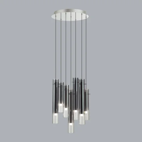 Люстра каскадная LED Shiny 5061/32LA Odeon Light серая чёрная на 4 лампы, основание хром серебряное в стиле современный трубочки фото 4