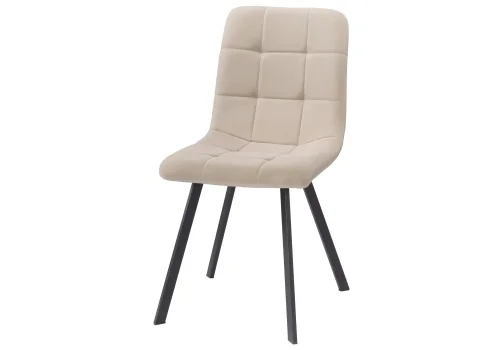 Стул на металлокаркасе Bruk beige / black 15237 Woodville, бежевый/велюр, ножки/металл/чёрный, размеры - ****450*550 фото 6