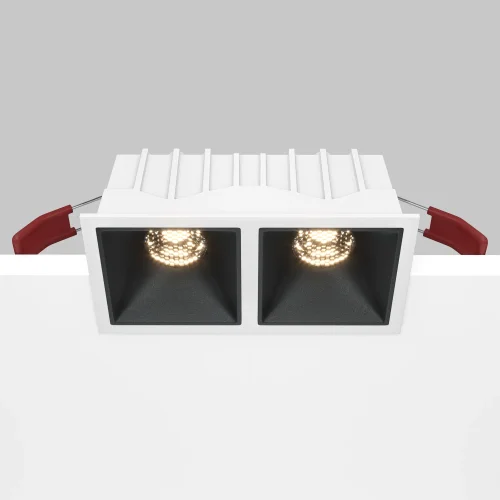 Светильник точечный Alfa LED DL043-02-10W3K-D-SQ-WB Maytoni белый чёрный на 2 лампы, основание чёрное белое в стиле современный фото 8