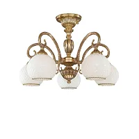 Люстра потолочная  PL 8520/5 Reccagni Angelo белая на 5 ламп, основание золотое в стиле классический 