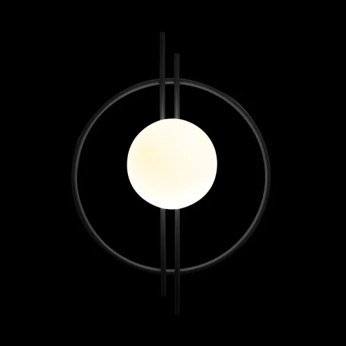 Бра Circle 10143 Black LOFT IT белый на 1 лампа, основание чёрное в стиле современный  фото 2
