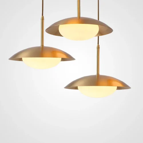 Светильник подвесной VITABY L3 Диск 212811-26 ImperiumLoft белый на 3 лампы, основание латунь в стиле скандинавский Светильник подвесной VITABY L3 Диск 212811-26 ImperiumLoft белый на 3 лампы, основание латунь в стиле скандинавский