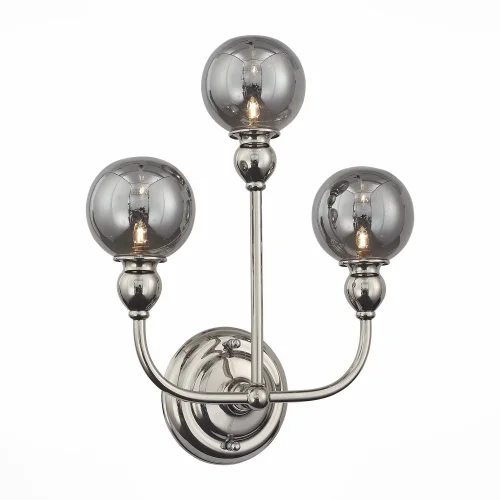 Бра Funhi SL552.101.03 St-Luce прозрачный серый на 3 лампы, основание никель в стиле лофт  фото 2