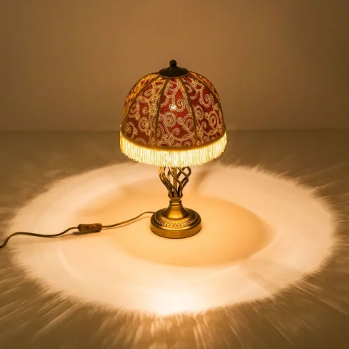 Настольная лампа Базель CL407804 Citilux бежевая 1 лампа, основание бронзовое металл в стиле классический кантри  фото 7
