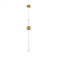 Светильник подвесной LED Angurra SL1222.213.01 ST-Luce белый золотой 1 лампа, основание золотое в стиле хай-тек трубочки