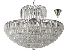 Люстра подвесная хрустальная Salentino E 1.5.80.101 N Arti Lampadari прозрачная на 16 ламп, основание никель в стиле классический арт-деко 
