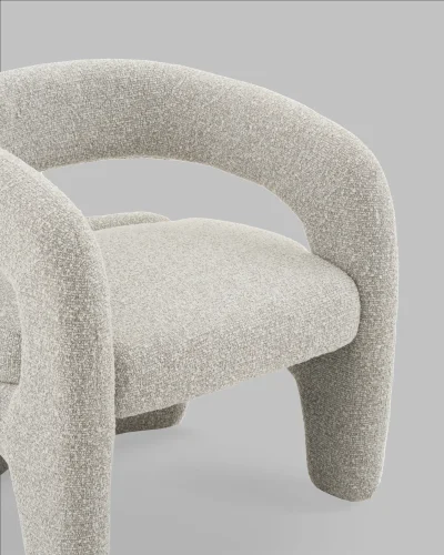 Кресло лаунж Bones, серебристый УТ000041678 Stool Group, серебряный/букле, ножки/фанера/серебристый серый, размеры - *****мм фото 6