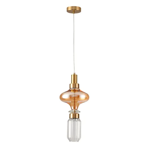 Светильник подвесной LED Fiorato A2442SP-10PB Arte Lamp разноцветный янтарный на 1 лампу, основание медь в стиле арт-деко современный 