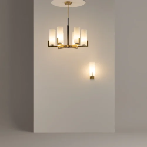 Бра Fortano MOD089WL-01BS Maytoni белый на 1 лампу, основание латунь в стиле современный фото 9