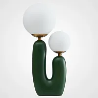 Настольная лампа Oo Lamp Green 214506-26 ImperiumLoft белая на 2 лампы, основание зелёное металл в стиле современный 