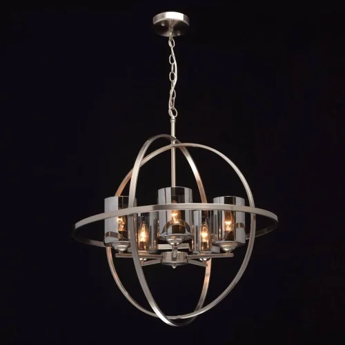 Люстра подвесная лофт Альгеро 285010605 MW-Light чёрная серая на 5 ламп, основание никель в стиле лофт  фото 2