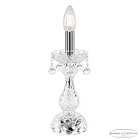Настольная лампа 108L/1-27 Ni Bohemia Ivele Crystal без плафона 1 лампа, основание прозрачное никель стекло хрусталь металл в стиле классика sp
