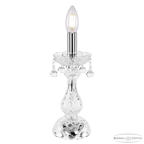 Настольная лампа 108L/1-27 Ni Bohemia Ivele Crystal без плафона 1 лампа, основание прозрачное никель стекло хрусталь металл в стиле классический sp