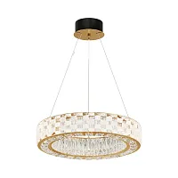 Люстра подвесная LED Castello MOD336PL-L120G3K Maytoni прозрачная на 1 лампу, основание золотое в стиле современный кольца