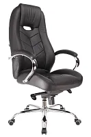 Кресло руководителя Drift M Кожаное Черный EC-331-1 Leather Black Everprof, чёрный/кожа, ножки//, размеры - 1220*1270***640*