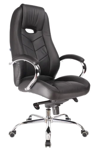 Кресло руководителя Drift M Кожаное Черный EC-331-1 Leather Black Everprof, чёрный/кожа, ножки//, размеры - 1220*1270***640*