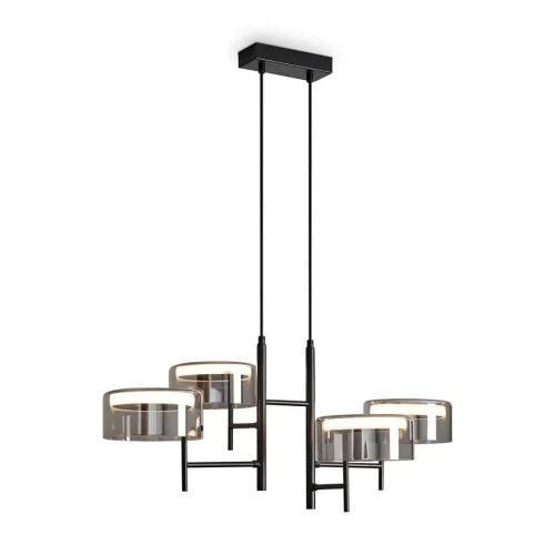 Светильник подвесной LED Tower FR5536PL-L14B Freya дымчатый на 4 лампы, основание чёрное в стиле современный 