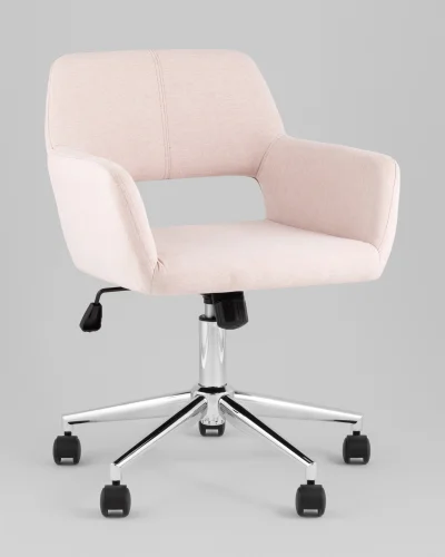 Стул офисный ROSS, рогожка, светло-розовый УТ000039439 Stool Group, розовый/рогожка, ножки/металл/хром, размеры - *840****