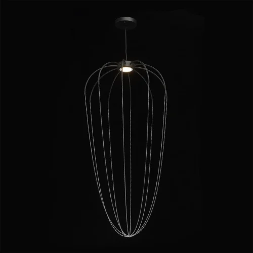 Светильник подвесной LED Стелла 412010601 DeMarkt хром 1 лампа, основание чёрное в стиле классический хай-тек  фото 2