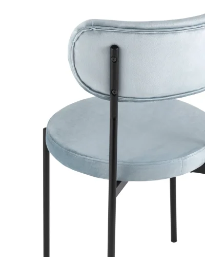 Стул обеденный Барбара NEW, велюр серо-голубой УТ000028055 Stool Group, голубой/велюр, ножки/металл/чёрный, размеры - ****480*530 фото 5