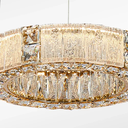 Люстра подвесная LED Templum 4204-4P Favourite бежевая янтарная на 1 лампа, основание матовое золото в стиле классический кольца фото 4