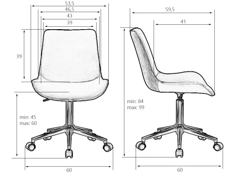 Кресло офисное 9518-LM DORA, цвет сиденья черный (1922-21), цвет основания хромированная сталь Dobrin, чёрный/велюр, ножки/металл/хром, размеры - 840*990***600*600 фото 10
