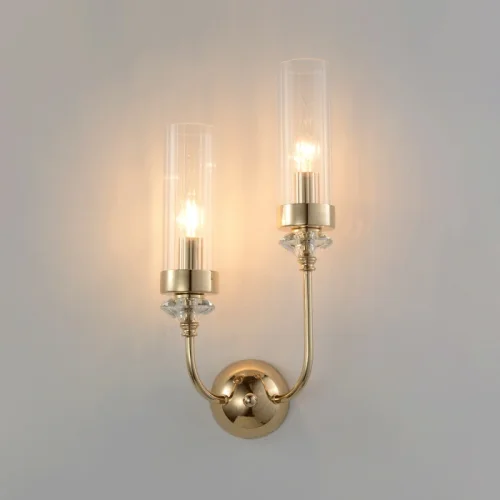 Бра SECRET AP2 GOLD Crystal Lux прозрачный на 2 лампы, основание золотое в стиле классический фото 3 Бра SECRET AP2 GOLD Crystal Lux прозрачный на 2 лампы, основание золотое в стиле классический фото 3