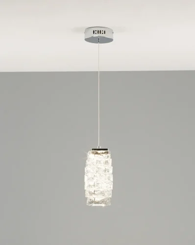 Светильник подвесной LED Lazio V10431-PL Moderli прозрачный 1 лампа, основание хром в стиле современный 
