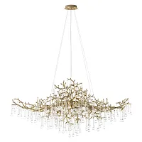Люстра подвесная Coral 10351/1200L AB LOFT IT прозрачная на 14 ламп, основание античное бронза в стиле современный флористика арт-деко ветви