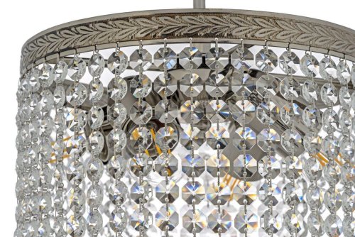 Люстра хрустальная потолочная Cremono E 1.2.25.100 N Dio D'Arte прозрачная без плафона на 4 лампы, основание серое никель в стиле классический фото 2