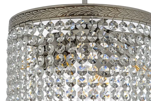 Люстра хрустальная потолочная Cremono E 1.2.25.100 N Dio D'Arte прозрачная без плафона на 4 лампы, основание серое никель в стиле классический фото 2