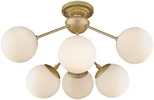 Люстра потолочная Bolita WE236.06.407 Wertmark белая на 6 ламп, основание бежевое в стиле современный шар