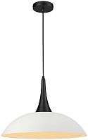 Светильник подвесной Pina WE271.01.006 Wertmark белый 1 лампа, основание чёрное в стиле лофт современный 