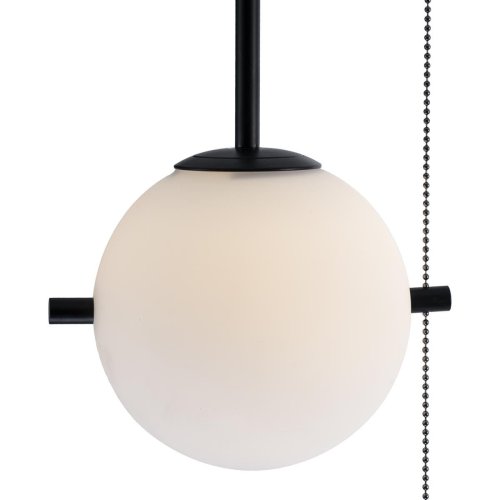 Светильник подвесной Signal 10029PS Black LOFT IT белый 1 лампа, основание чёрное в стиле современный шар фото 3